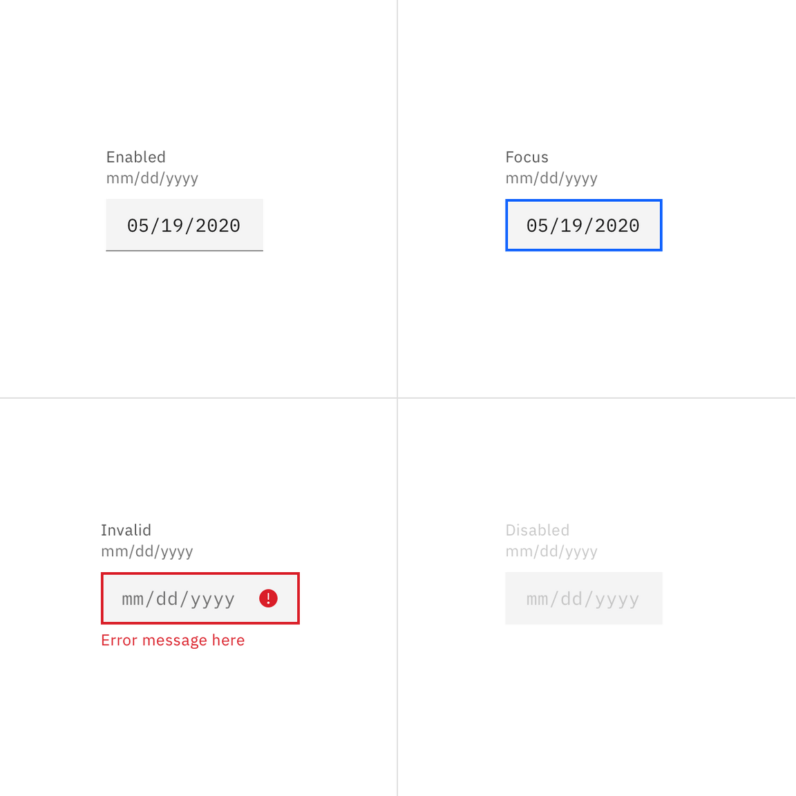 Simple date input states